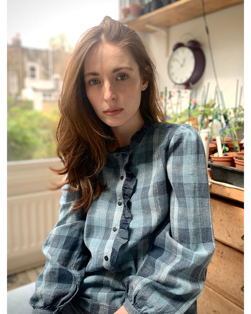Lina Knot Blouse Light Blue