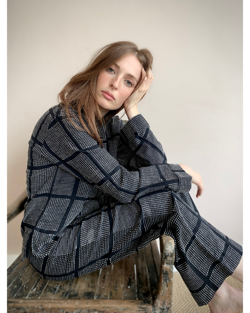 freya pyjama style trousers | black and white check | now £55 in the sale