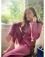 freya pyjama style trousers | plant dyed orchid | now £47.50 in the sale