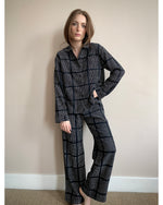 freya pyjama style trousers | black and white check
