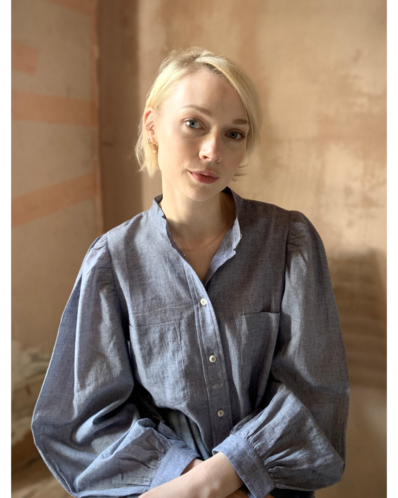 ingrid blouse | oxford blue