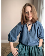 indigo cora blouse | naturally garment dyed