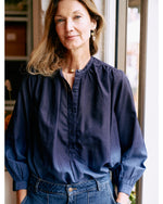 wren blouse | midnight/navy dip dye