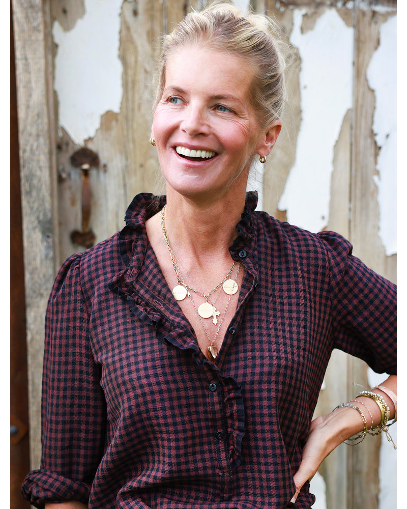 nina blouse | oxblood viyella