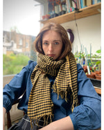 handwoven woollen scarf | ochre