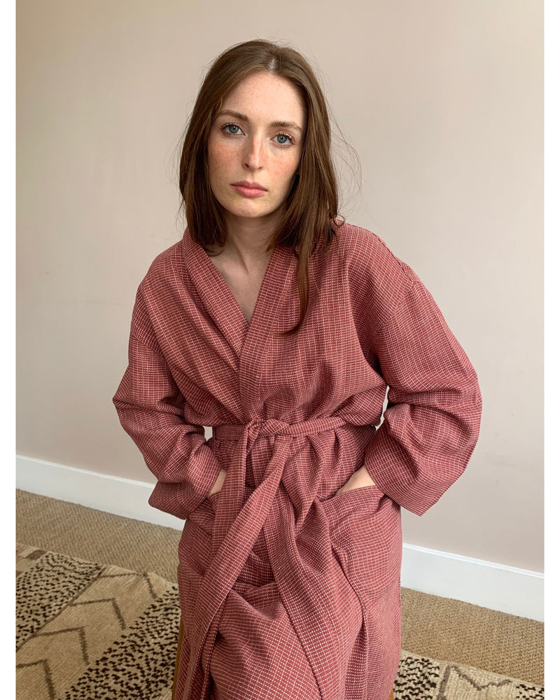 noa dressing gown | terracotta