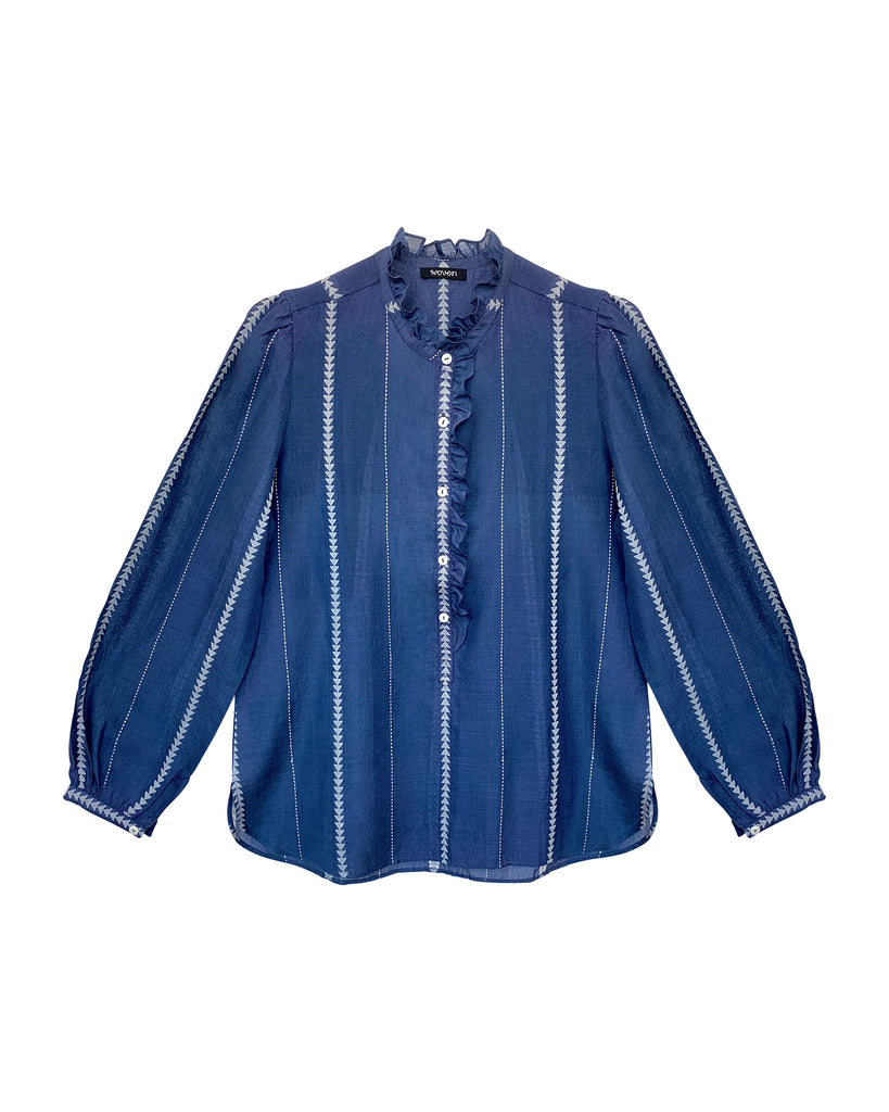 nina blouse | indigo – Woven London